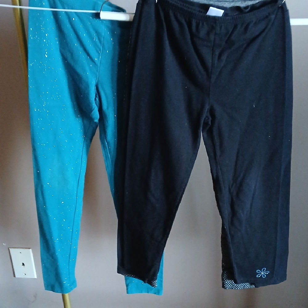 Cat & Jack Black and Teal Kids Leggings